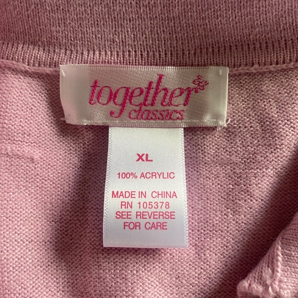 VTG Pink Collar Floral Embroidered Sweater - Picture 9 of 10